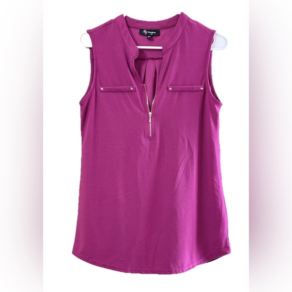 Pink Polo Collar Tank Top - Picture 1 of 5